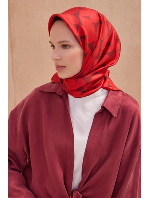 Belli Twill Ipek Eşarp Kırmızı