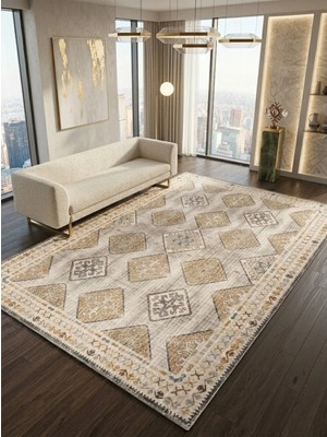 Cos.kim Dekoratif Halı Kaymaz Taban Leke Tutmaz Yıkanabilir Kilim Özel Ölçü Salon Halısı 3048