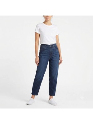 Levi's Pamuklu Likralı Esnek Yüksek Bel Boru Paça Mom Jeans Kot Pantolon -High WAISTED-0000
