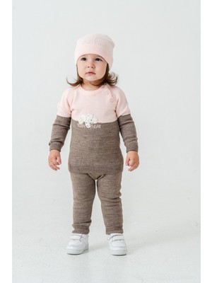 Çocuk Teddy Bear Detay Kazak Pantolon Bere Triko Kışlık Takım 22113