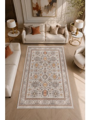 Cos.kim Dekoratif Halı Kaymaz Taban Leke Tutmaz Yıkanabilir Kilim Özel Ölçü Salon Halısı 3008
