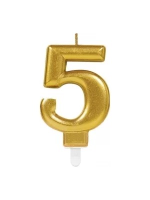 Ronanna 5 Rakamı Mum Gold Renk