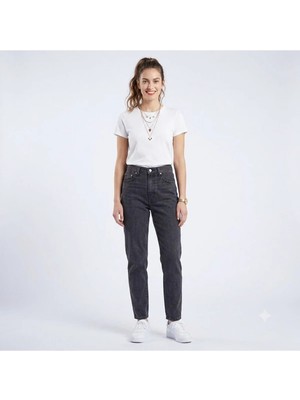 Levi's Kadın Siyah Yüksek Bel 80's Mom Jeans Kot Pantolon - 0000