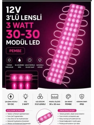 Erbay 10 Adet 12V3WPEMBE Işık Merceklimodül LED