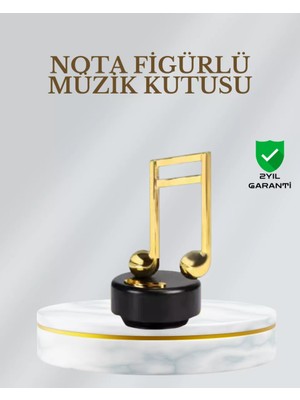 Ronanna Dönen Nota Figürlü Müzik Box Işıltılı Dekoratif Tasarım