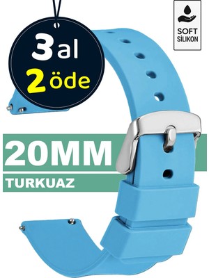 Trendburada 20mm Fossil-Welder-Wesse-Casio-Armani-Omega-Seiko-Tissot Saat Uyumlu Silikon Saat Kordonu Kayışı MR2