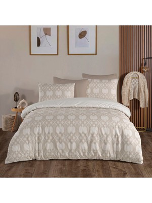 Karden Flower Dream Cotton Nexus Bej %100 Pamuk Poplin Tek Kişilik Nevresim Takımı