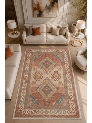 Cos.kim Dekoratif Halı Kaymaz Taban Leke Tutmaz Yıkanabilir Kilim Özel Ölçü Salon Halısı 3049