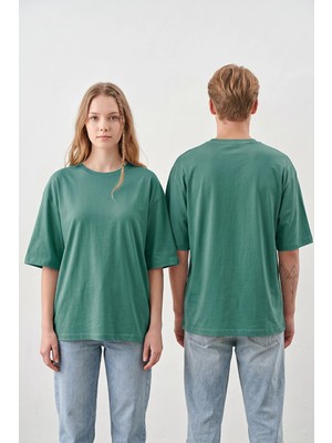 Borboleta Home Yeşil Oversize T-Shirt %100 Pamuk Süprem Unisex Baskıya Uygun Basic Tişört