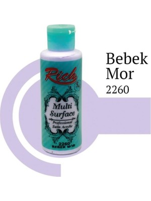 Erdo Ticaret Rich Multi Surface 2260 Bebek Mor Akrilik Boya 130 cc