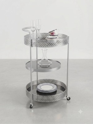 Panalı Tekerlekli Servis Sehpası 71 x 41 cm