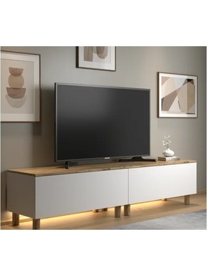 Vivense Nora Bohem  Ledli Tv Ünitesi, 2 Kapaklı Dolaplı, 200 cm