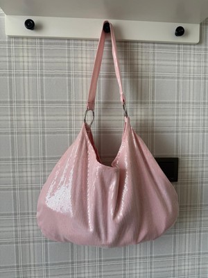 Mute Bag Pink Sequin Shopper / Pembe Pullu Kadın Omuz Çantası (28*49)