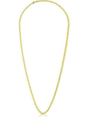 İryum Pullu 4mm Altın Zincir  55cm /22 Ayar