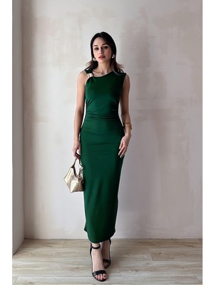 Alfudo Moda Collection Lavender Tokalı Maxi Elbise