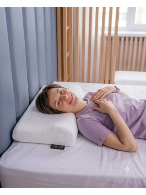 Dear Visco Midium Boy Boyun Destekleyici Kavisli Ortopedik Yastık Boyun Rahatsızlığı Için Visco Yastık Memory Foam 50*36*11/7 cm