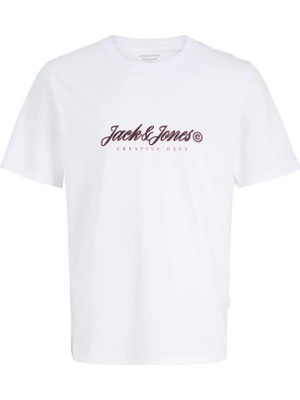 Jack Jones Jormontauk Type Front Tee Cn Erkek Beyaz Tshirt 12290887-01