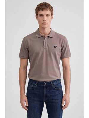 Wrangler Regular Fit Normal Kesim Polo Yaka %100 Pamuk Bordo Tişört