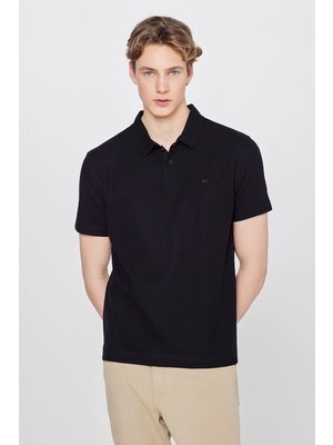 Wrangler Siyah Erkek Regular Fit Logo Baskılı Polo T-Shirt W2610158001 Siyah Polo T-Shirt