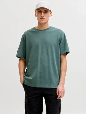 Jack Jones Jcofusıon Badge Tee Ss Crew Neck Ln Erkek Yeşil Tshirt 12289962-21