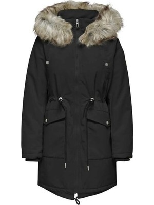 Only Onlsylvı Kadın Siyah Kapüşonlu Parka Ceket