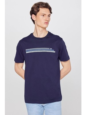 Lee %100 Pamuk Regular Fit Normal Kesim Bisiklet Yaka Logo Detaylı Tişört