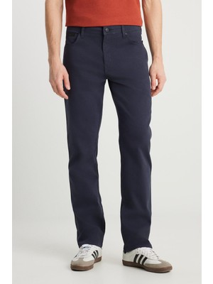 Texas Straight Fit Düz Kesim Normal Bel Lacivert Pamuklu Esnek Pantolon