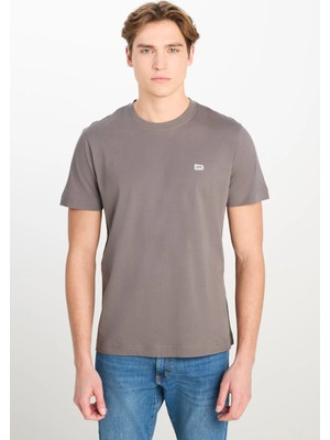 Lee Bisiklet Yaka T-Shirt Antrasit Erkek Kısa Kol T-Shirt