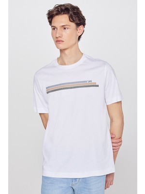 Lee %100 Pamuk Regular Fit Normal Kesim Bisiklet Yaka Logo Detaylı Tişört