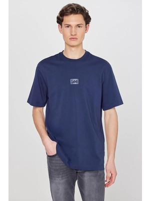 Lee Mid Logo Erkek T-Shirt L2520302410 Navy