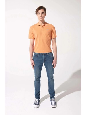 Lee Luke Slim Fit Dar Kesim Normal Bel Mavi Esnek Denim Kumaş Erkek Jean Pantolon