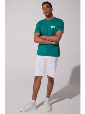 Lee Regular Fit Normal Kesim %100 Pamuk Bisiklet Yaka Somon Tişört