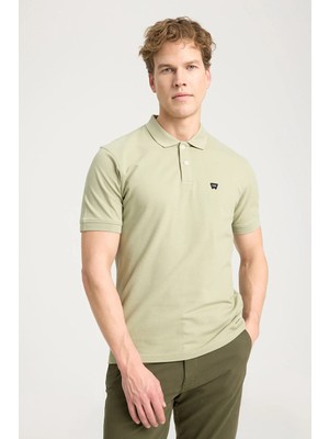 Wrangler Kısa Kollu Polo T-Shirt Tea Leaf