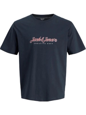Jack Jones Jormontauk Type Front Tee Cn Erkek Lacivert Tshirt 12290887-04