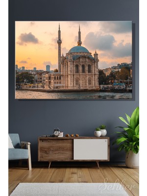 Şehber Yatay Kanvas Tablo Tekli Ev Kafe Ofis Istanbul Ortaköy Camii Büyük Mecidiye Camii 2424