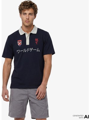 United4 Unıted4 Regular Fit Erkek Mavi T-Shirt.ındıgo