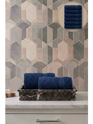 Seritaine 6'lı Işıl Premium El Havlusu 33X33CM - Açık Mavi %100 Pamuk - 600 Gr/m2