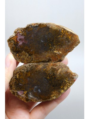 Healcrystal Süslü Altın Oker ve Bronz Tüy Siyah Deniz Akik Taşı ile Yumuşak Pembe Surlar