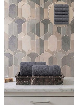 Seritaine 6'lı Işıl Premium El Havlusu 33X33CM - Açık Mavi %100 Pamuk - 600 Gr/m2