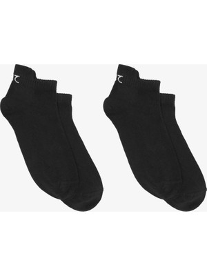 UNITED4 Patik Destekli Unisex Siyah 2li Çorap.SYH