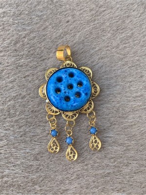 Bayar Gold 14 Ayar Altın Süryani Nazarlığı Yedi Gözlü Telkari Kolye Ucu