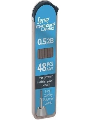 Serve Deep Lead 0.5 mm 2B 48'li Kalem Ucu - Pastel  Mavi