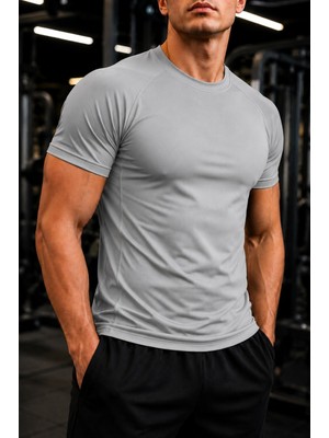 Ghassy Co. Erkek Compression Spor Tişört Slim Fit Hızlı Kuruyan Esnek Fitness Koşu Antrenman T-Shirt