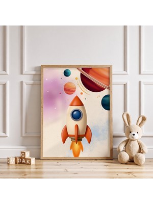 Luxor Pixels (Çerçevesiz) Uzay Temalı Çocuk Odası Poster
