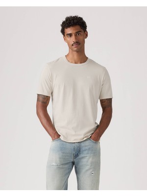 Levi's Levı's Orıgınal Tee Garment Dye Pumıce S Erkek Krem Rengi Bisiklet Yaka T-Shirt 005GX-0006