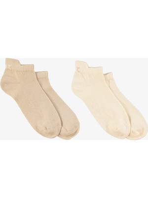 UNITED4 Unisex Kahverengi/Bej 2'li Çorap.KVB