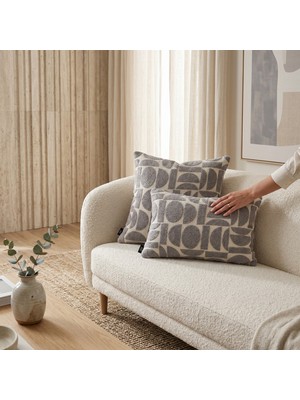 FRAMGAN Sebce Modern Geometrik Desenli Premium Boucle Kırlent