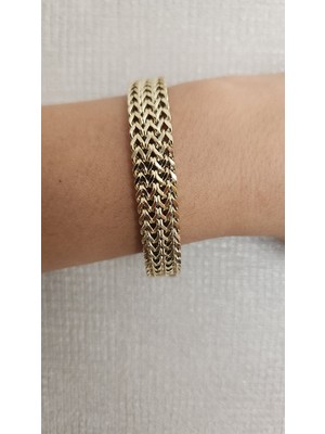 Saba Aksesuar Gold Hasır Bileklik