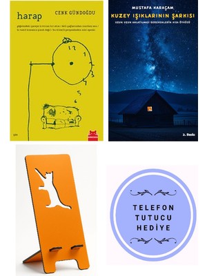 Kırmızı Kedi Yayınevi Harap - Cenk Gündoğdu + Kuzey Işıklarının Şarkısı + Telefon Tutucu