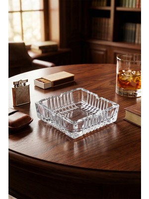 Porsima Klk-02 Kristal Cam Kare Lüks Küllük Şeffaf 12 x 12  cm